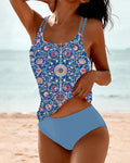 Gedrukte tankini met dubbele riem