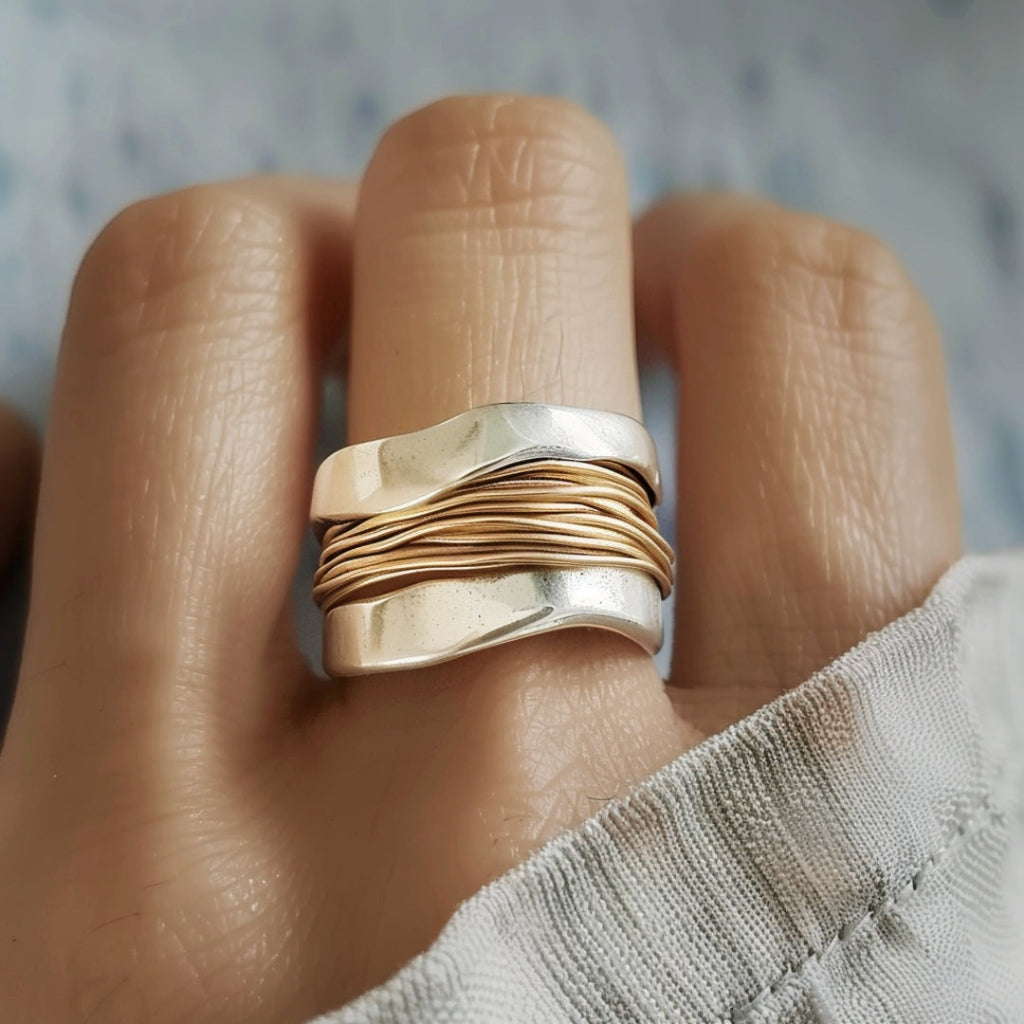Zilveren Gouden Draadring