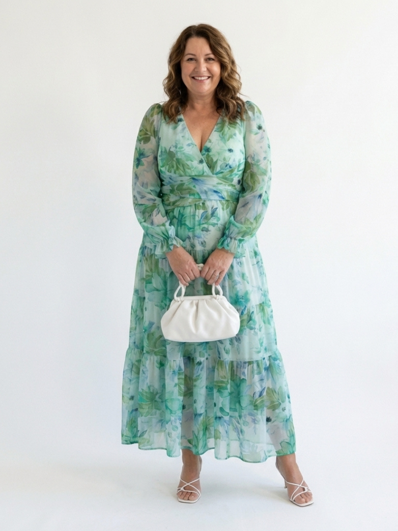 Althea | Lange Mouwen Bloemen Maxi Jurk