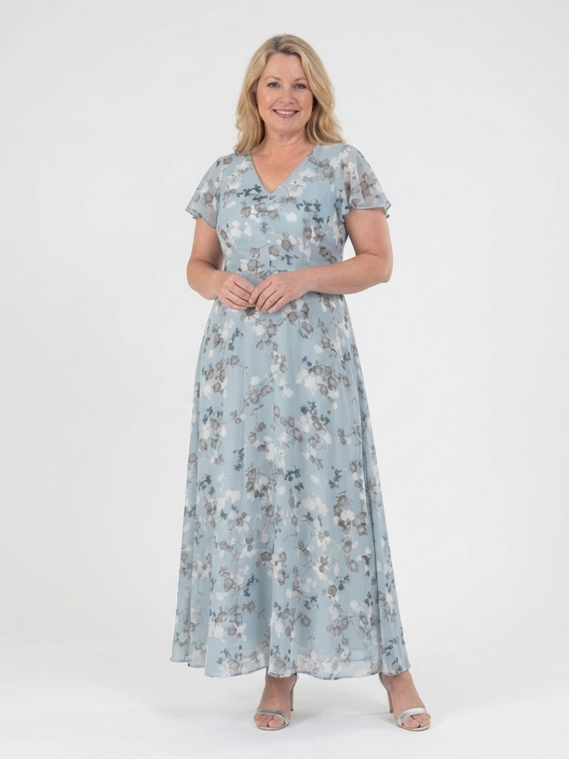 Ismeria | Bloemen Chiffon Maxi Jurk