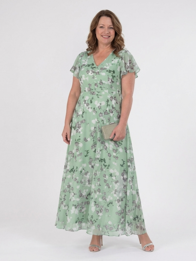 Ismeria | Bloemen Chiffon Maxi Jurk