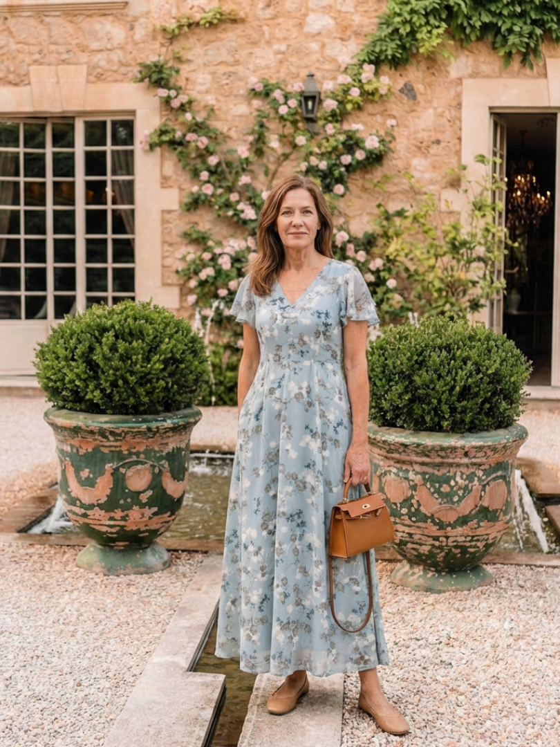 Ismeria | Bloemen Chiffon Maxi Jurk