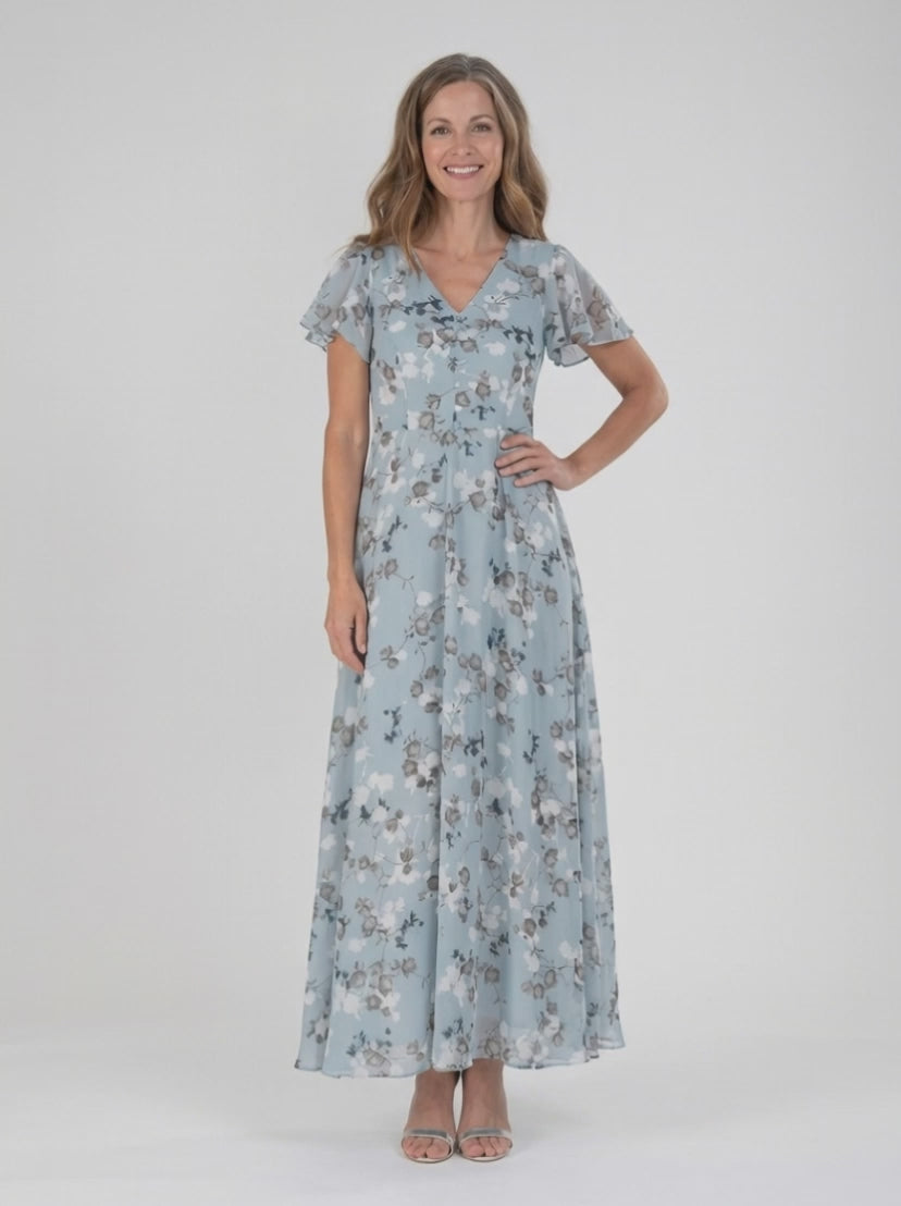 Ismeria | Bloemen Chiffon Maxi Jurk