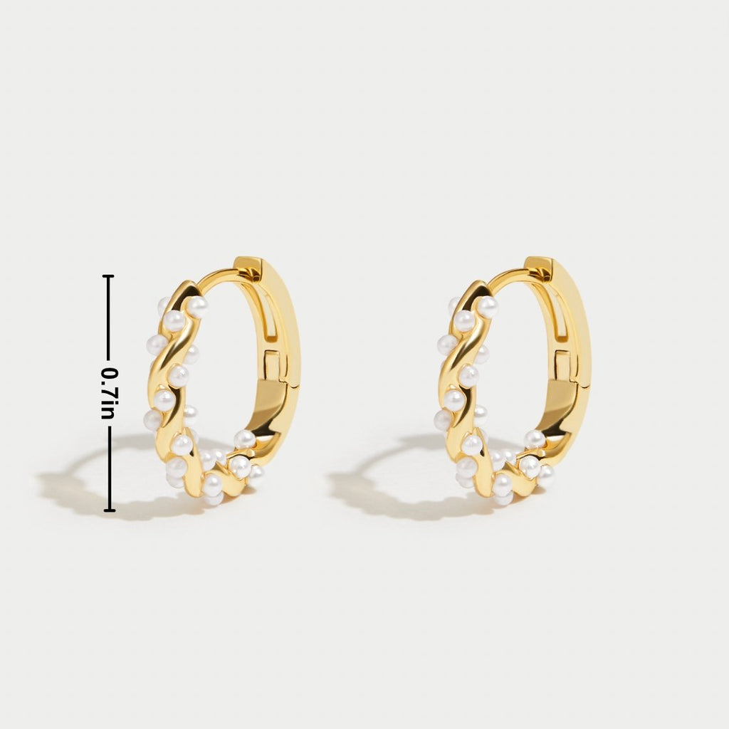 Tess | Gouden Perlen-Hoops oorbellen